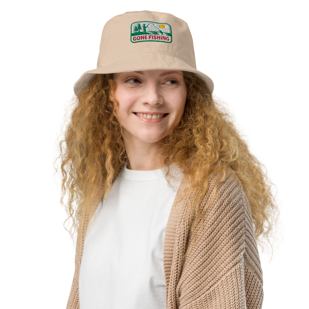 Gone Fishing Fisherman Bucket Hat - Organic